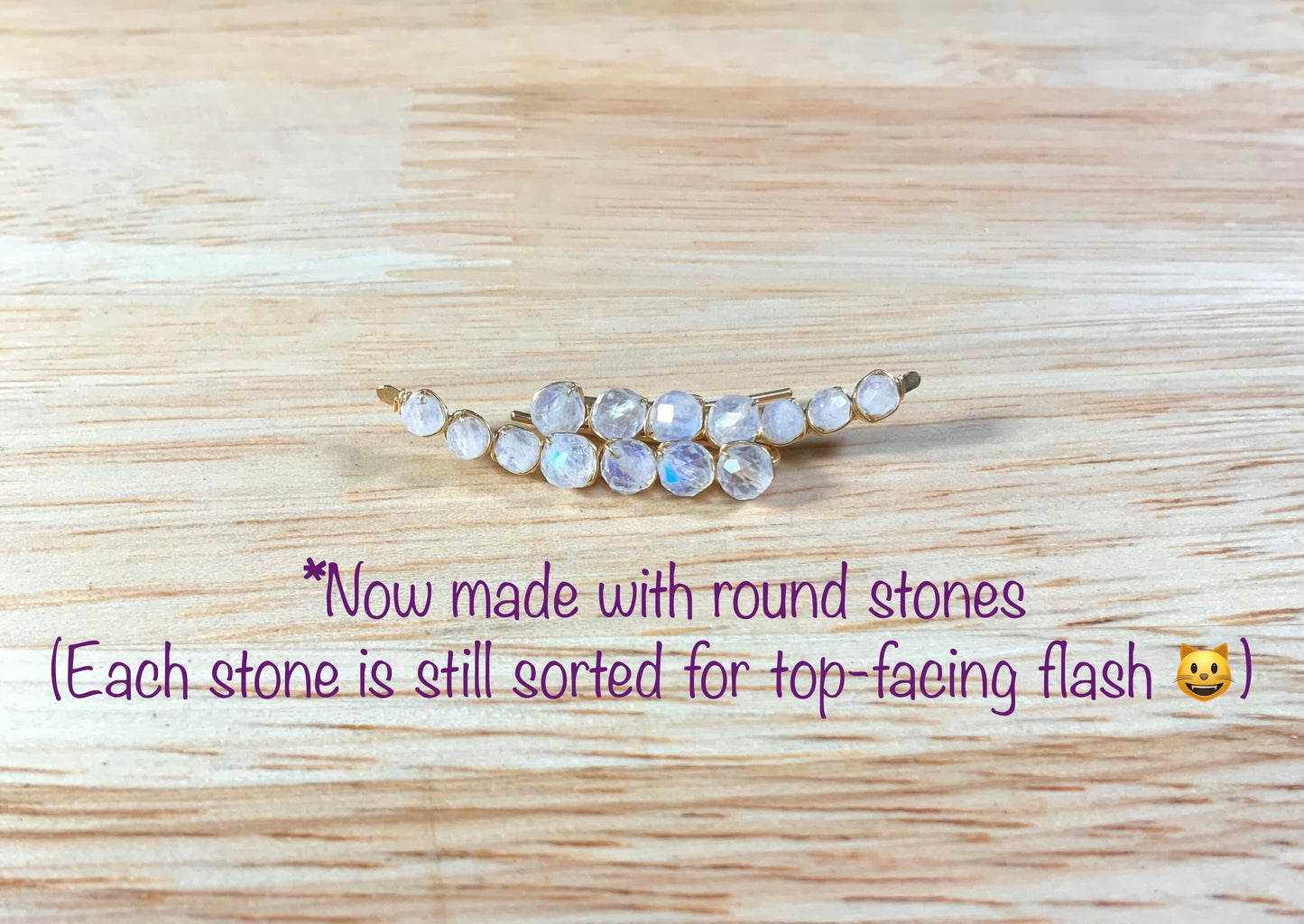 Rainbow Moonstone Ear Climbers in Sterling Silver or 14k Gold Fill, June Birthstone earrings