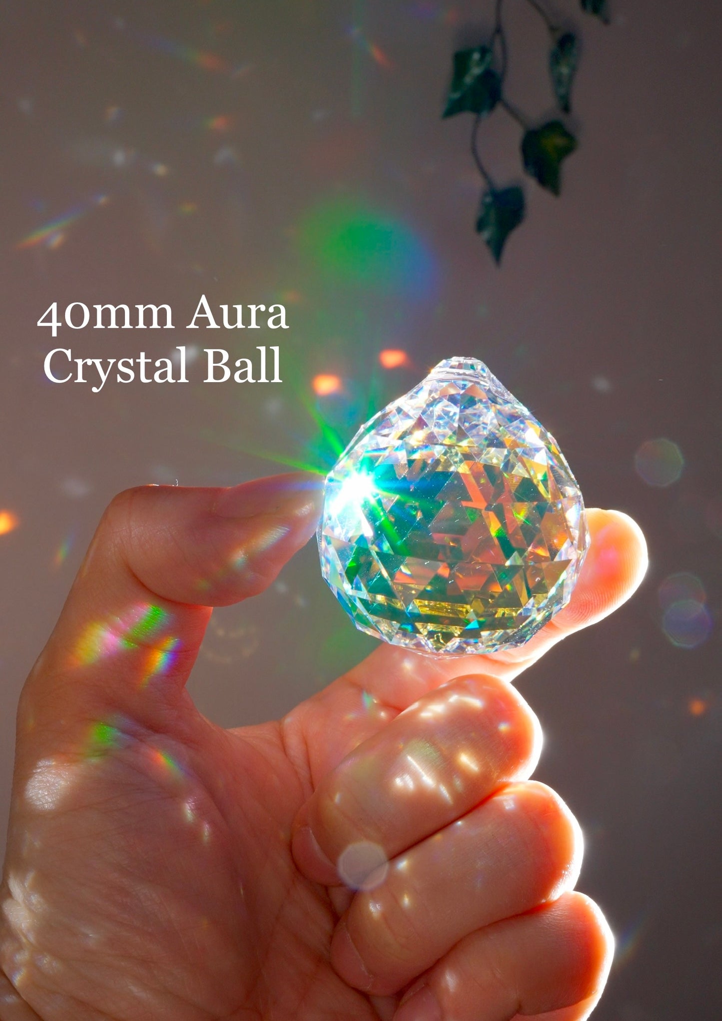 "Eventide" Dragonfly Crystal Ball Suncatcher, Window Charm made with ombré prisms and 18k Gold-Plated Brass