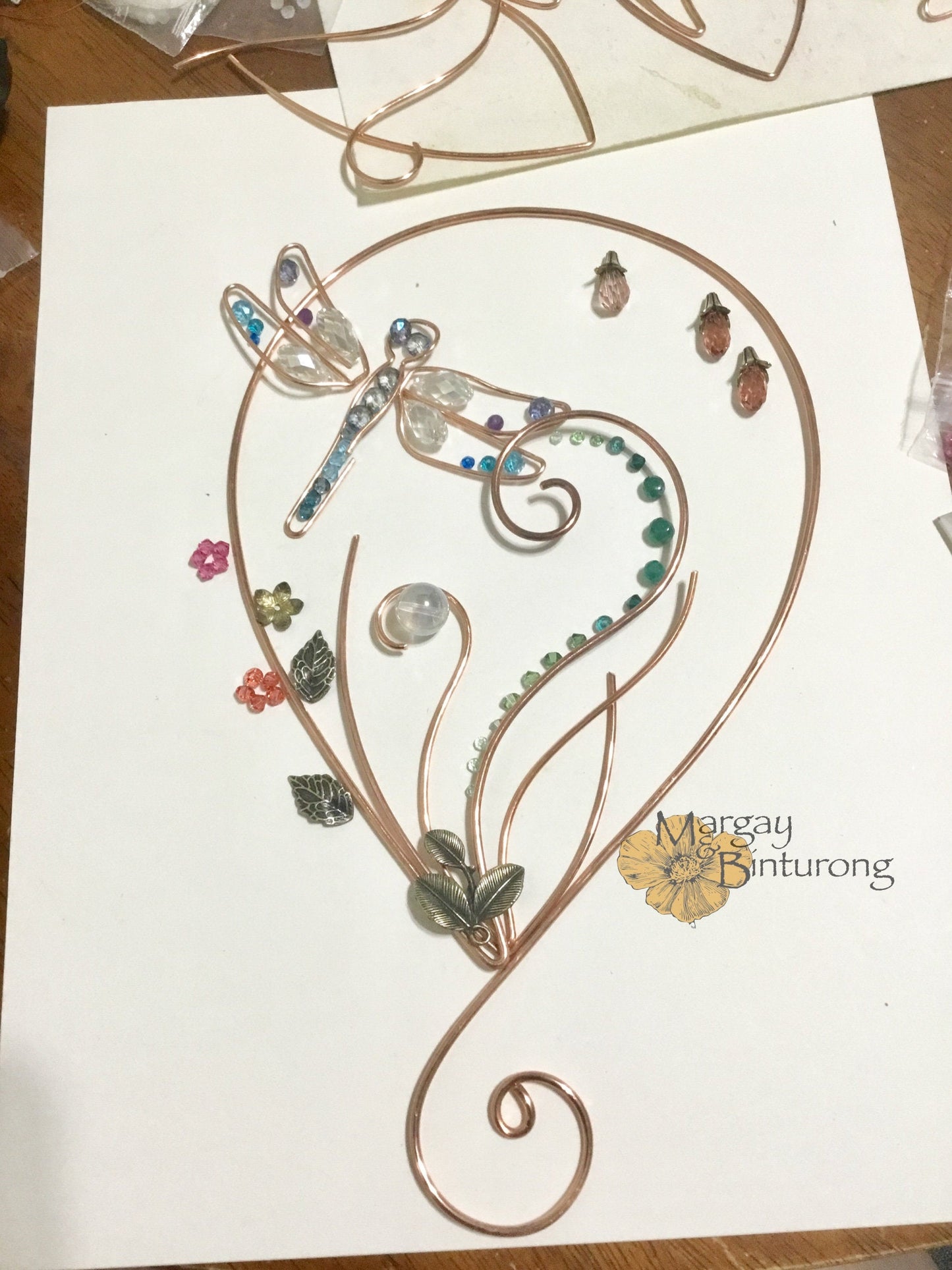 Garden Dragonfly Suncatcher Made From Wire and Crystal prisms