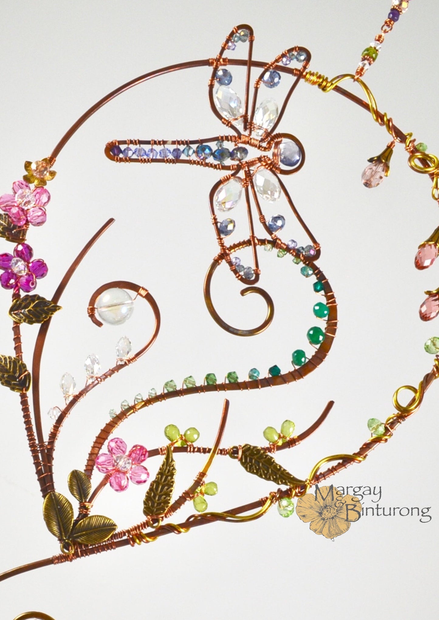 Garden Dragonfly Suncatcher Made From Wire and Crystal prisms