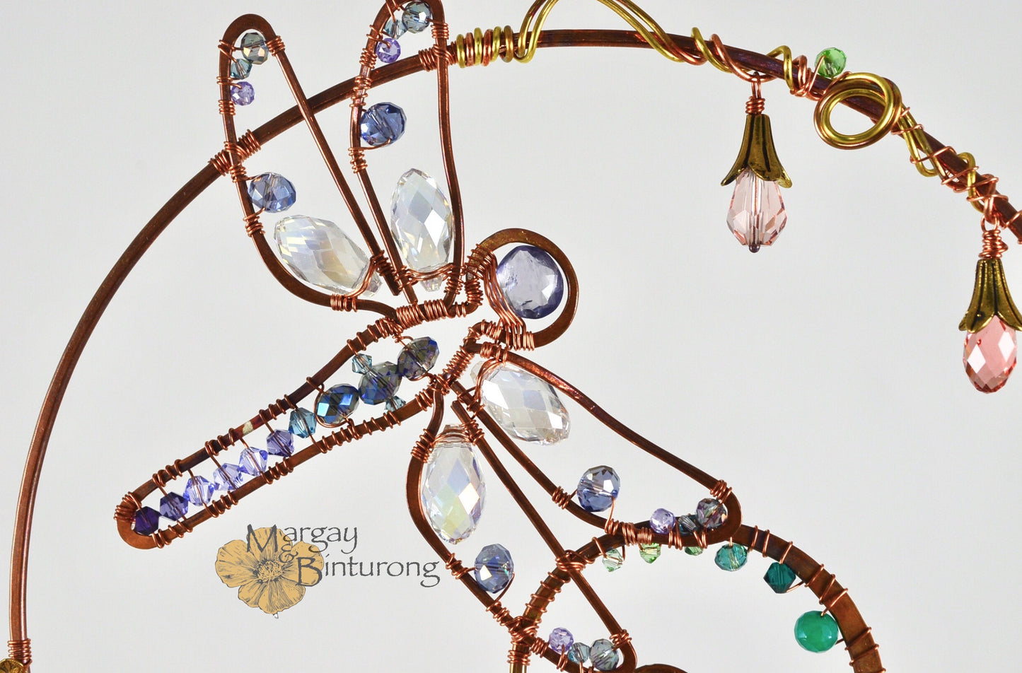 Garden Dragonfly Suncatcher Made From Wire and Crystal prisms