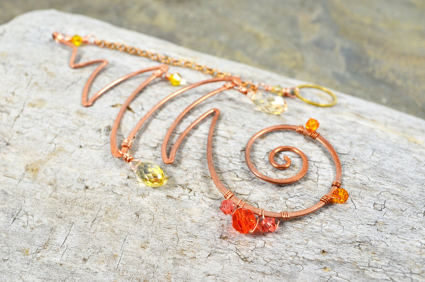 “Passion” Unalome ~ Mini Suncatcher Made with Crystal prism beads