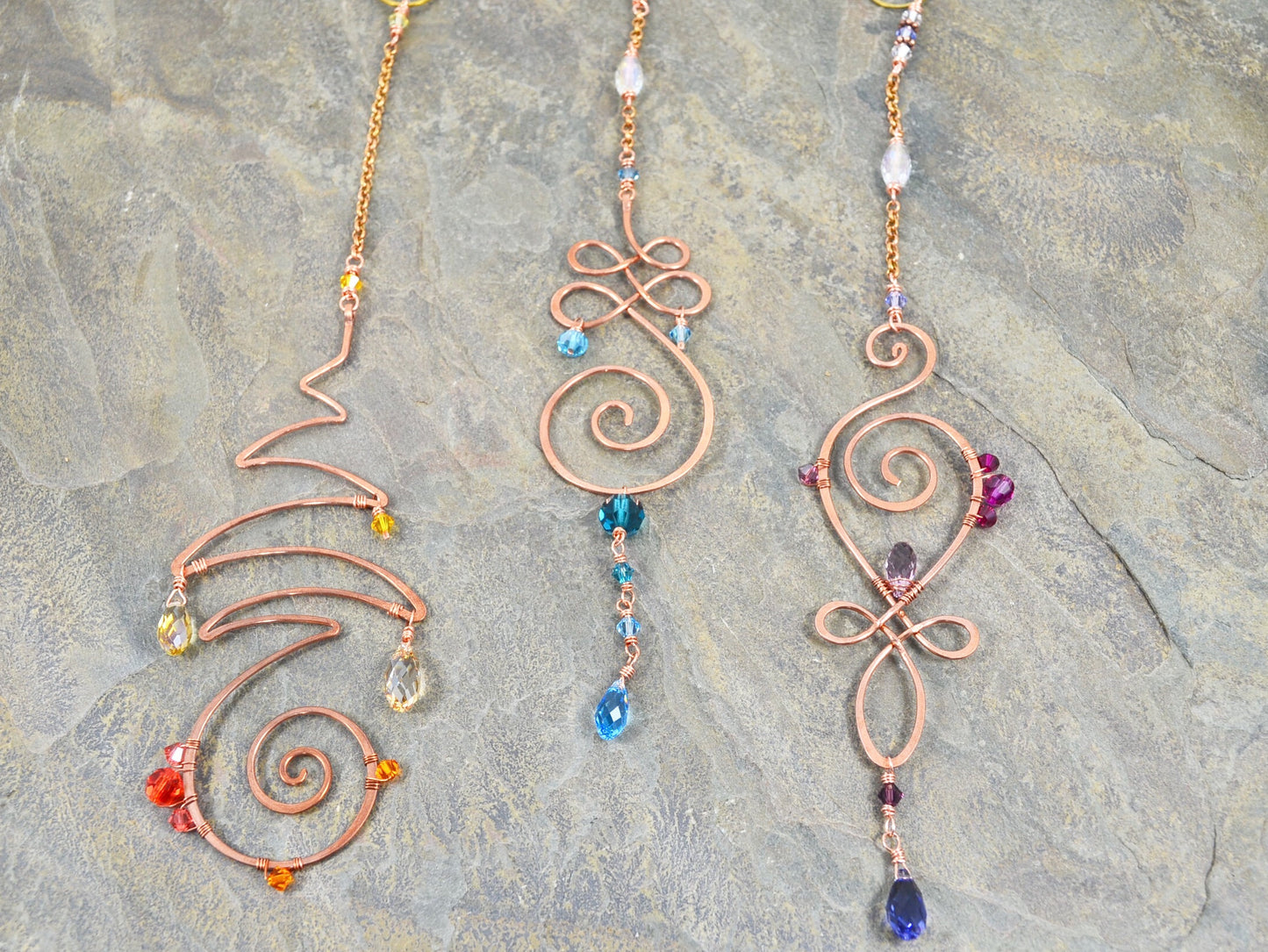 “Passion” Unalome ~ Mini Suncatcher Made with Crystal prism beads
