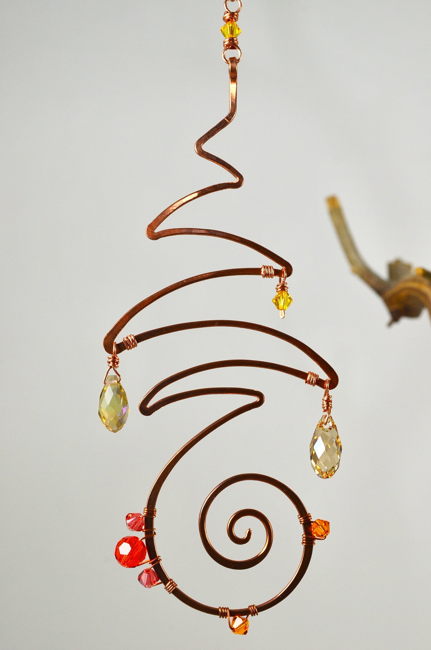 “Passion” Unalome ~ Mini Suncatcher Made with Crystal prism beads