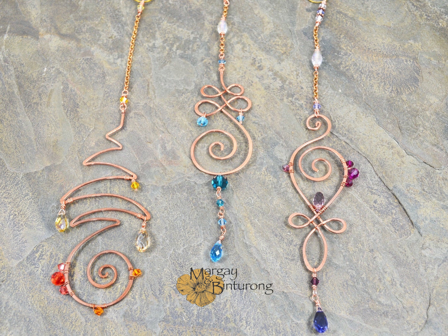 “Tranquility” Unalome ~ Mini Suncatcher Made with Crystal prism beads