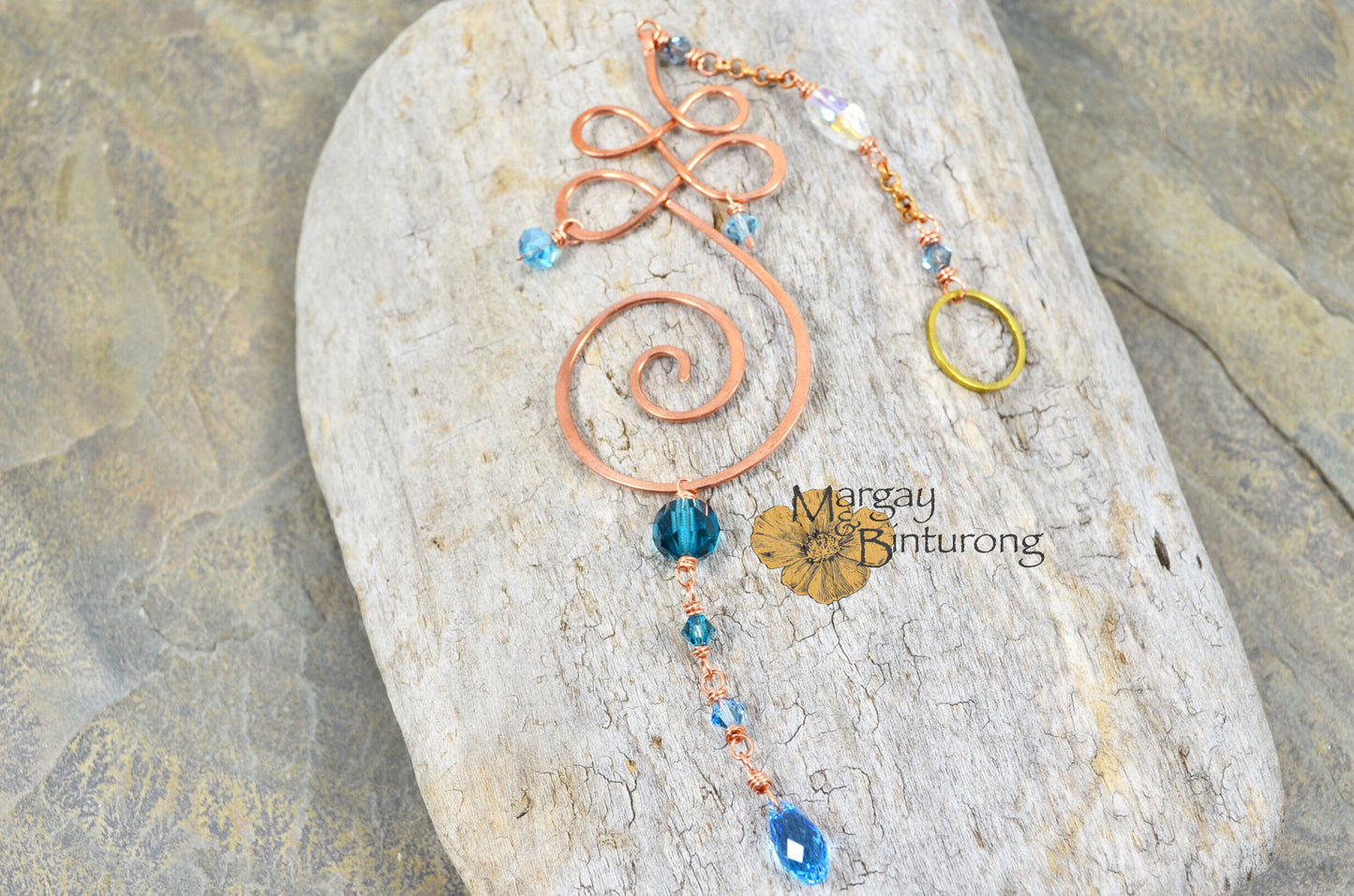 “Tranquility” Unalome ~ Mini Suncatcher Made with Crystal prism beads