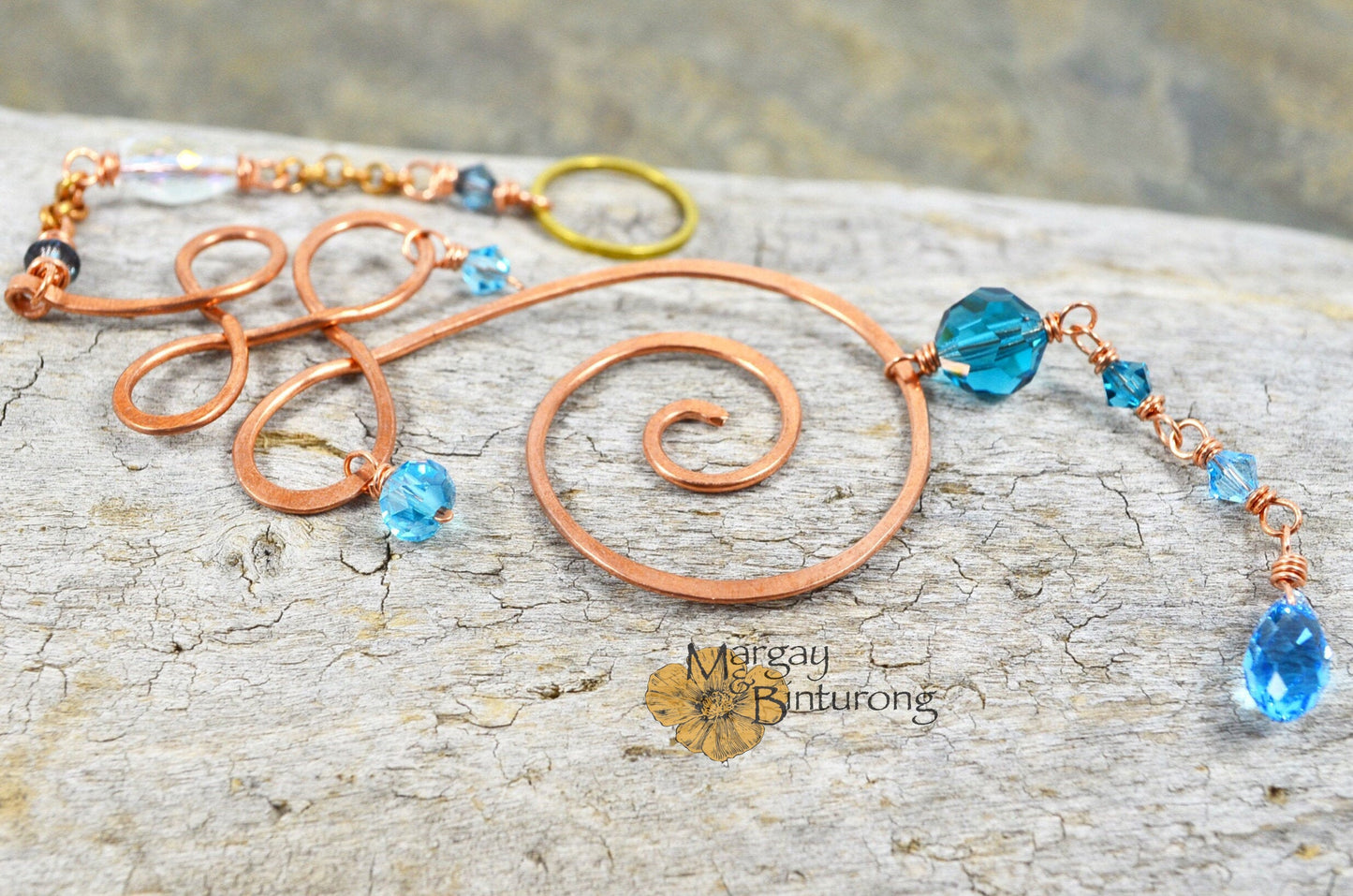 “Tranquility” Unalome ~ Mini Suncatcher Made with Crystal prism beads