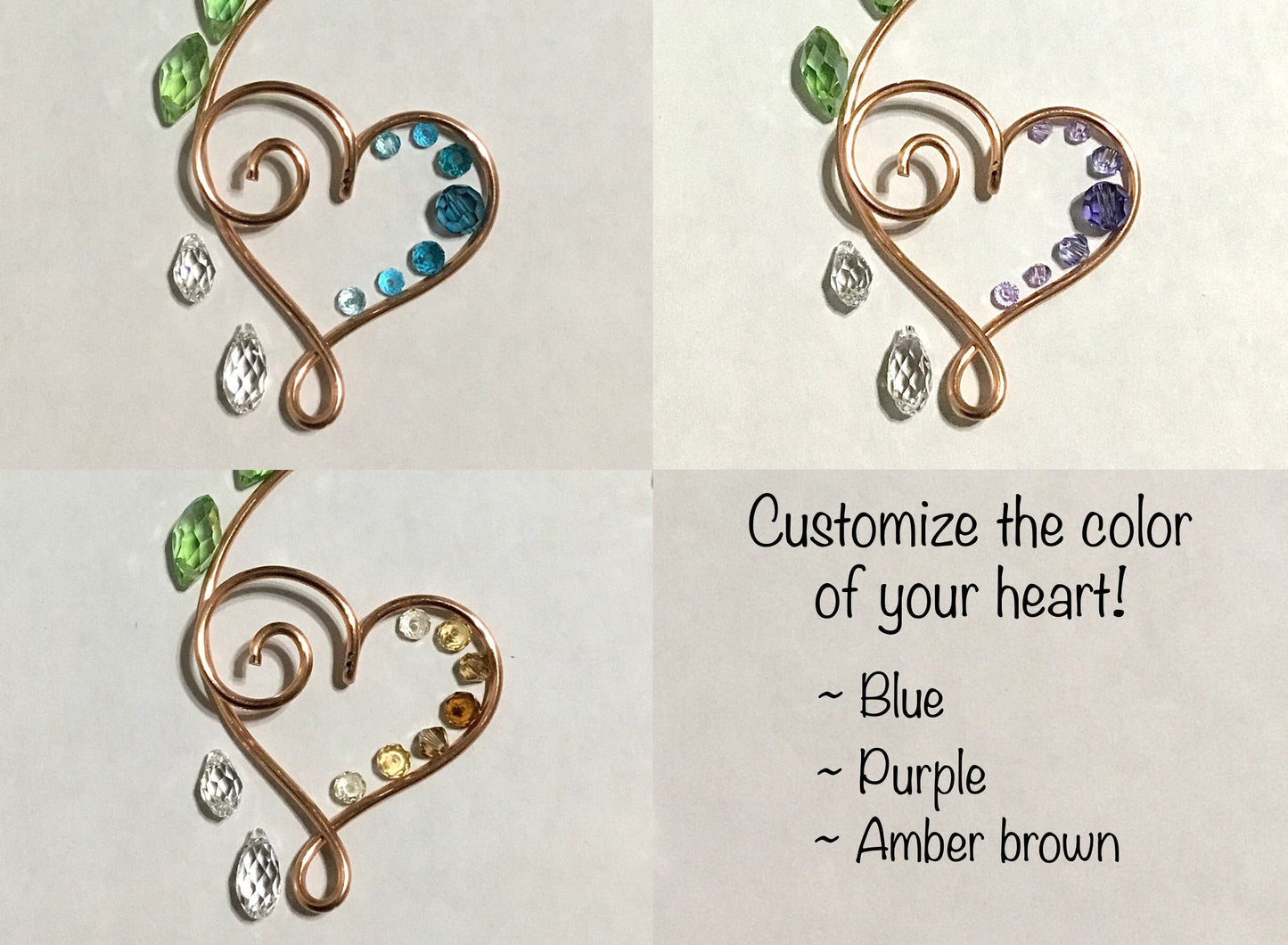 Handmade Curling Fern Mini Suncatcher Featuring Wire-Wrapped Crystal Prisms