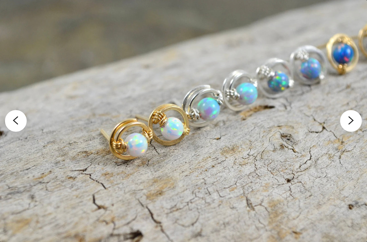 Opal Gemstone Stud earrings in Sterling Silver or 14k Gold Filled