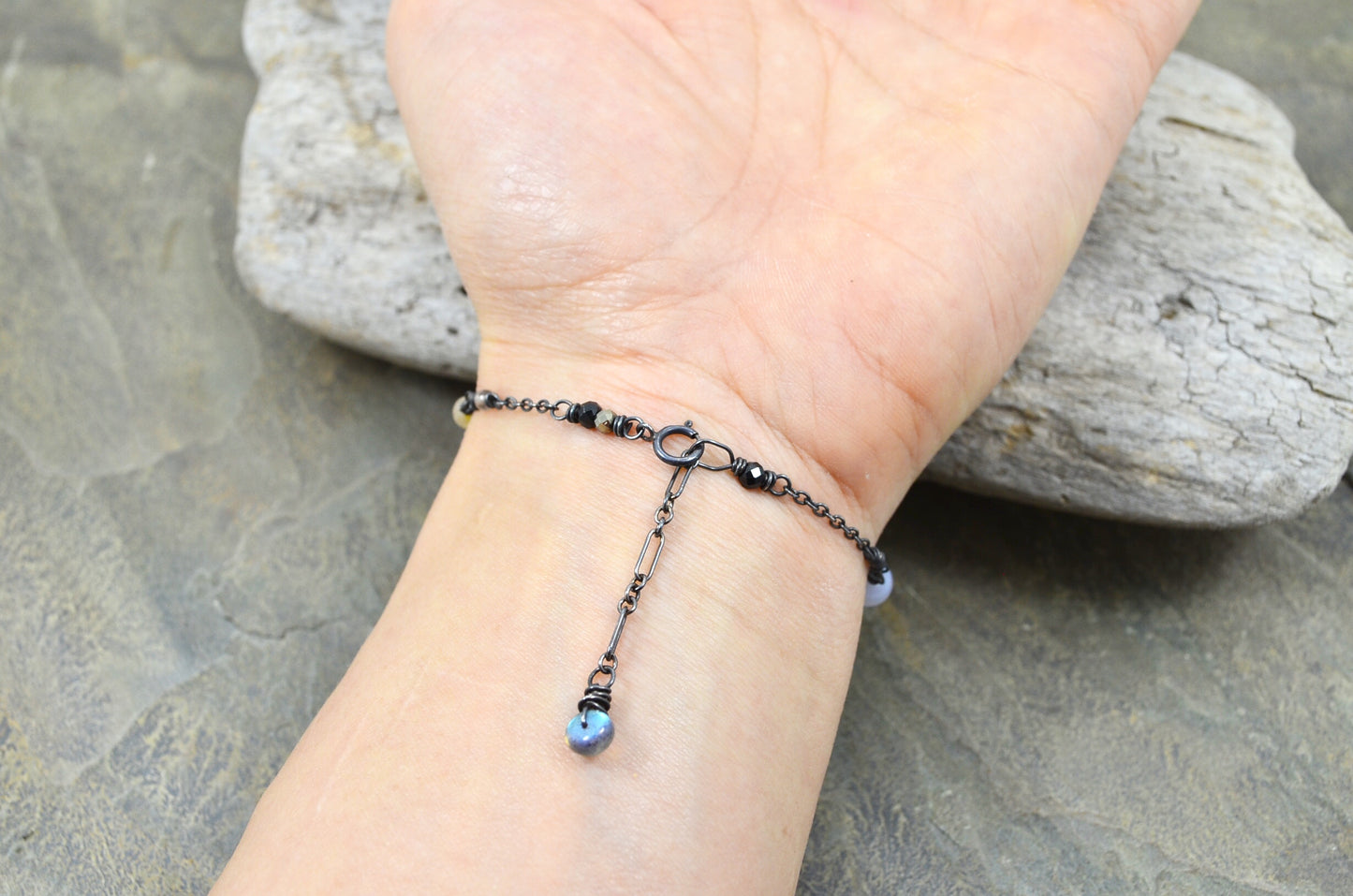 Gemstone Solar System Bracelet in Sterling Silver