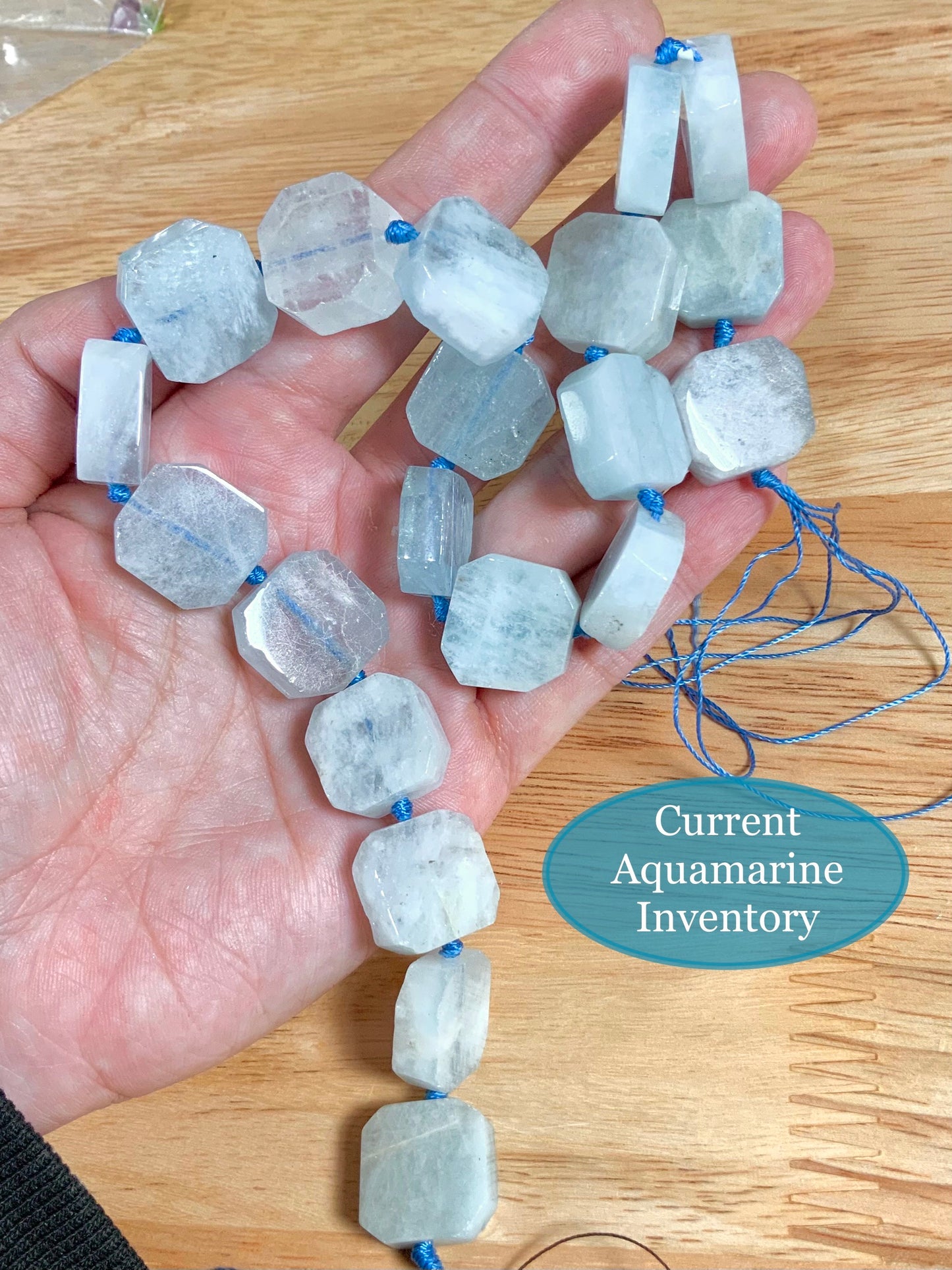 Aquamarine Hamsa Celestial Moon Rearview Mirror Car Charm, Aqua Aura Quartz point car crystal accessories