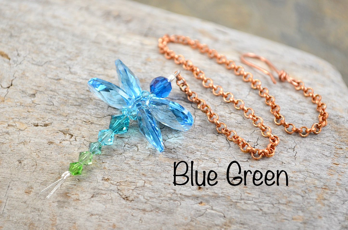 Tiny Dragonfly rear view mirror car charms: Rainbow Suncatchers made from Crystal Prisms