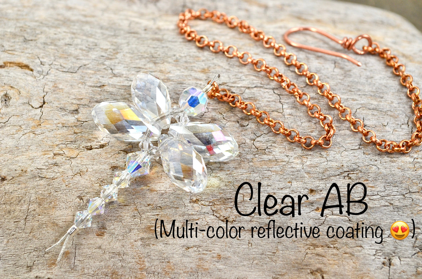 Tiny Dragonfly rear view mirror car charms: Rainbow Suncatchers made from Crystal Prisms