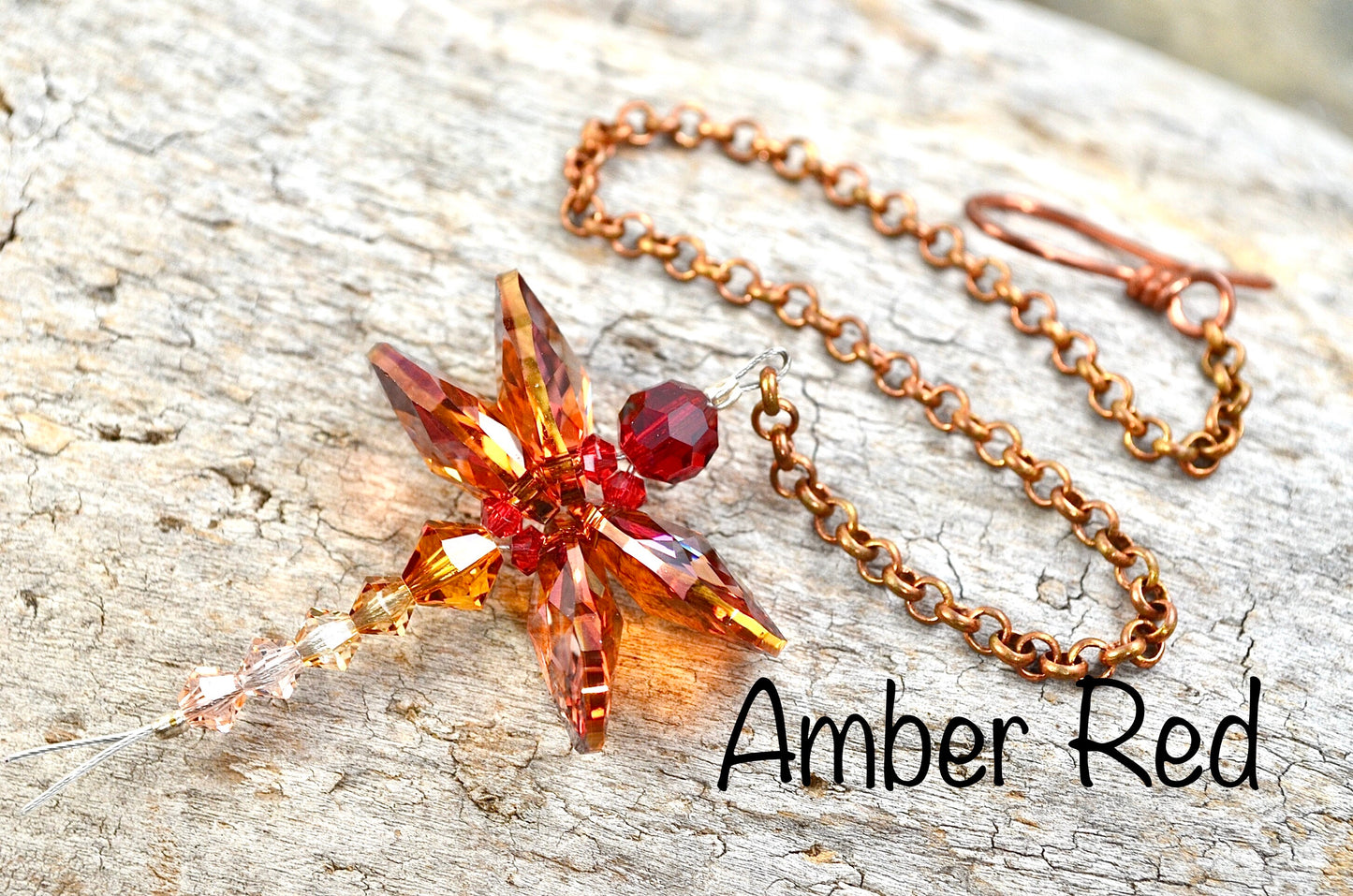 Tiny Dragonfly rear view mirror car charms: Rainbow Suncatchers made from Crystal Prisms