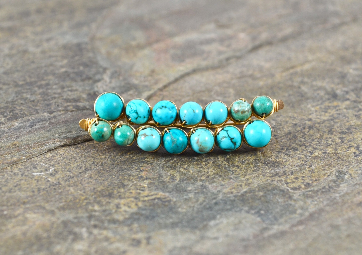 Turquoise Ear Climbers in Sterling Silver or 14k Gold Fill, December Birthstone gemstone earrings