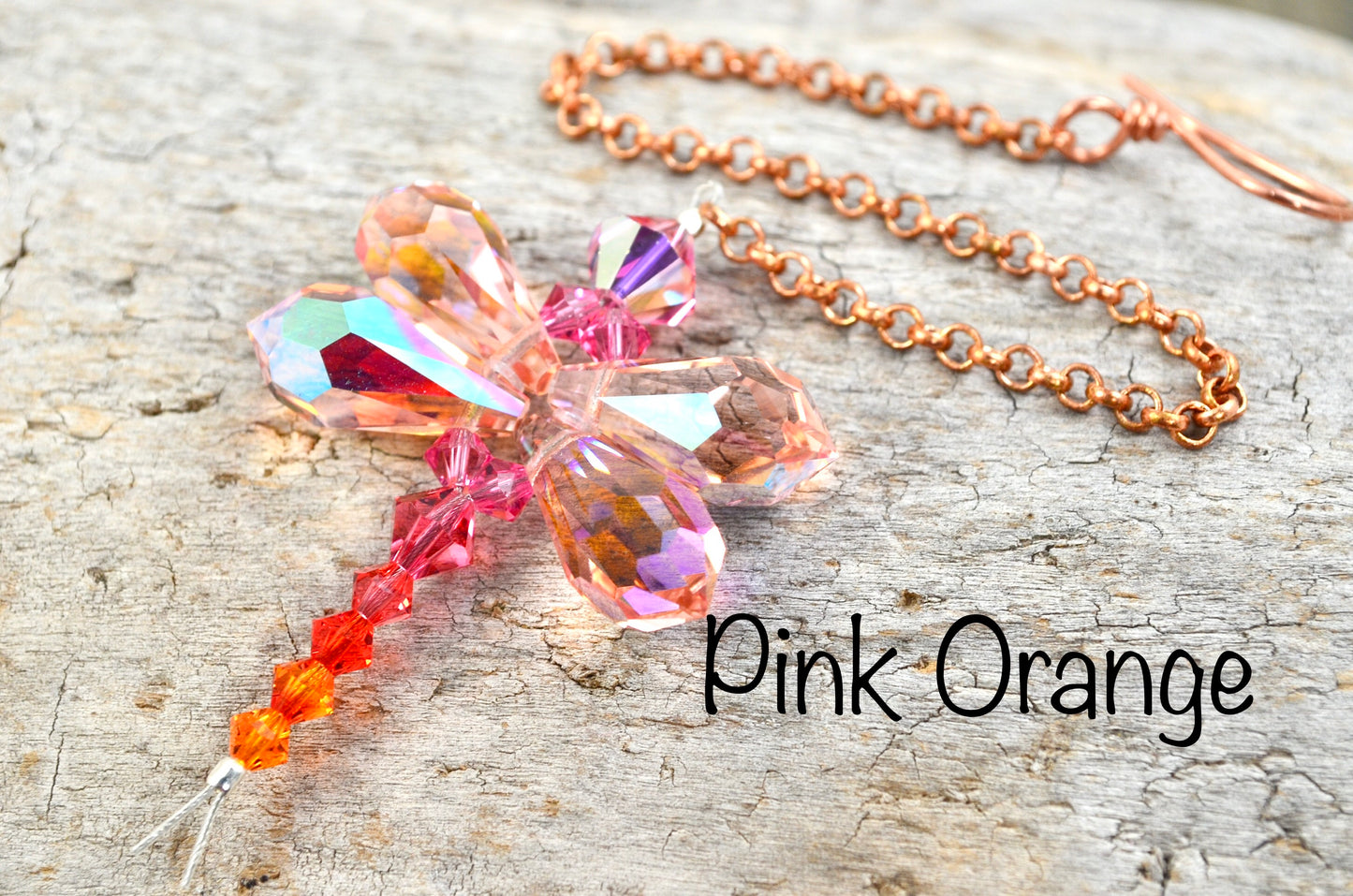 Tiny Dragonfly rear view mirror car charms: Rainbow Suncatchers made from Crystal Prisms
