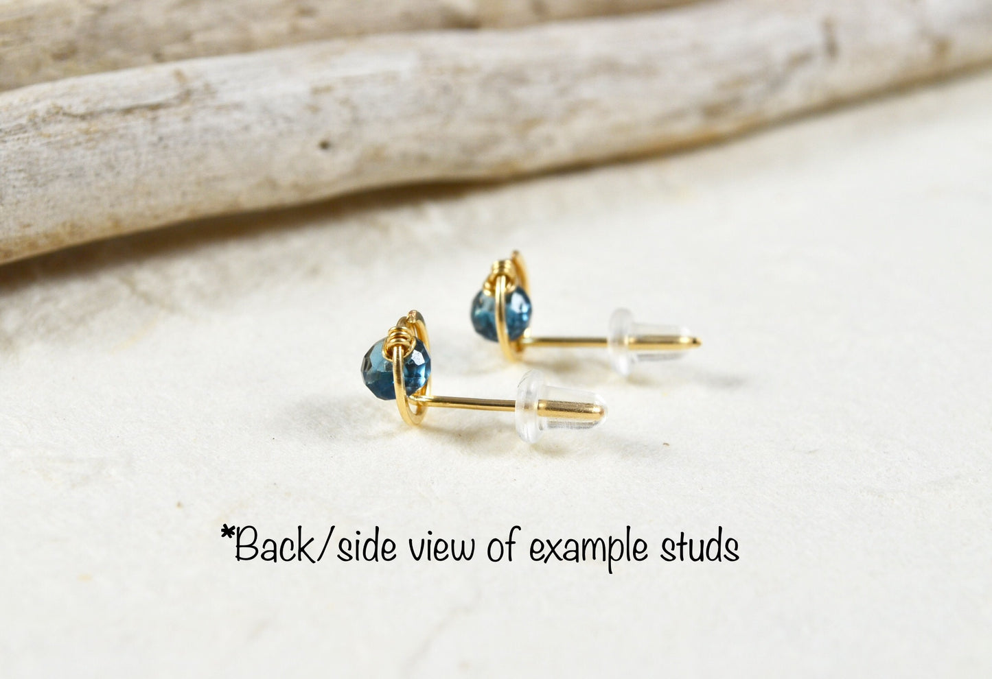 Citrine Gemstone Stud earrings in Sterling Silver or 14k Gold Filled