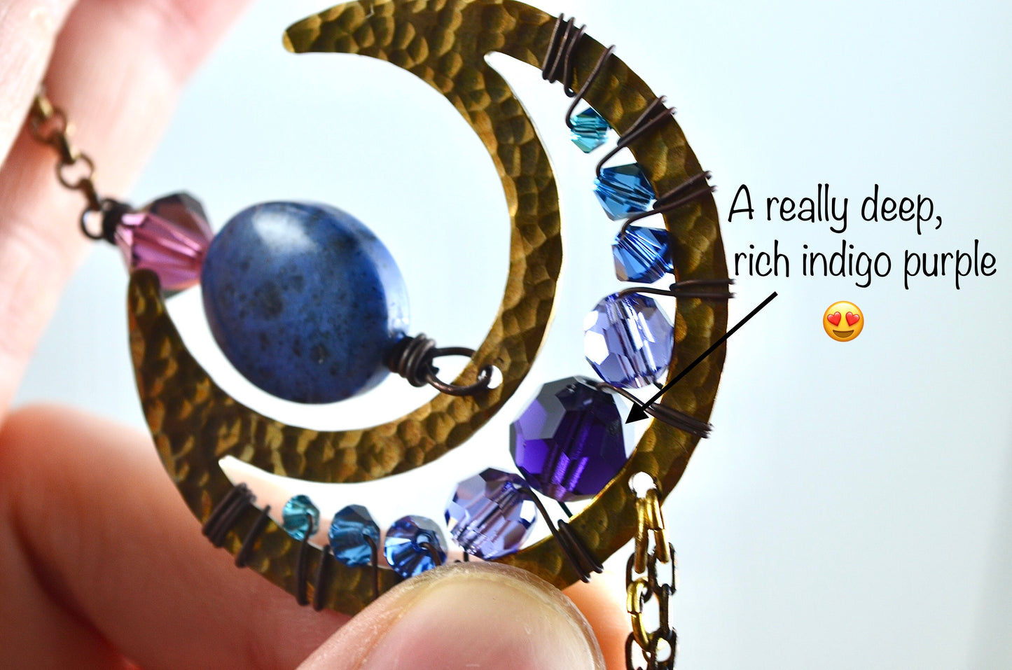 Sun Moon and Stars Rearview Mirror Car Charm, dark witchy decor Crystal prism car accessories
