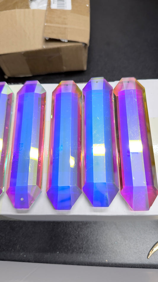 Flawed Destash— 10 pcs 5 inch Iridescent AB Bar Prisms