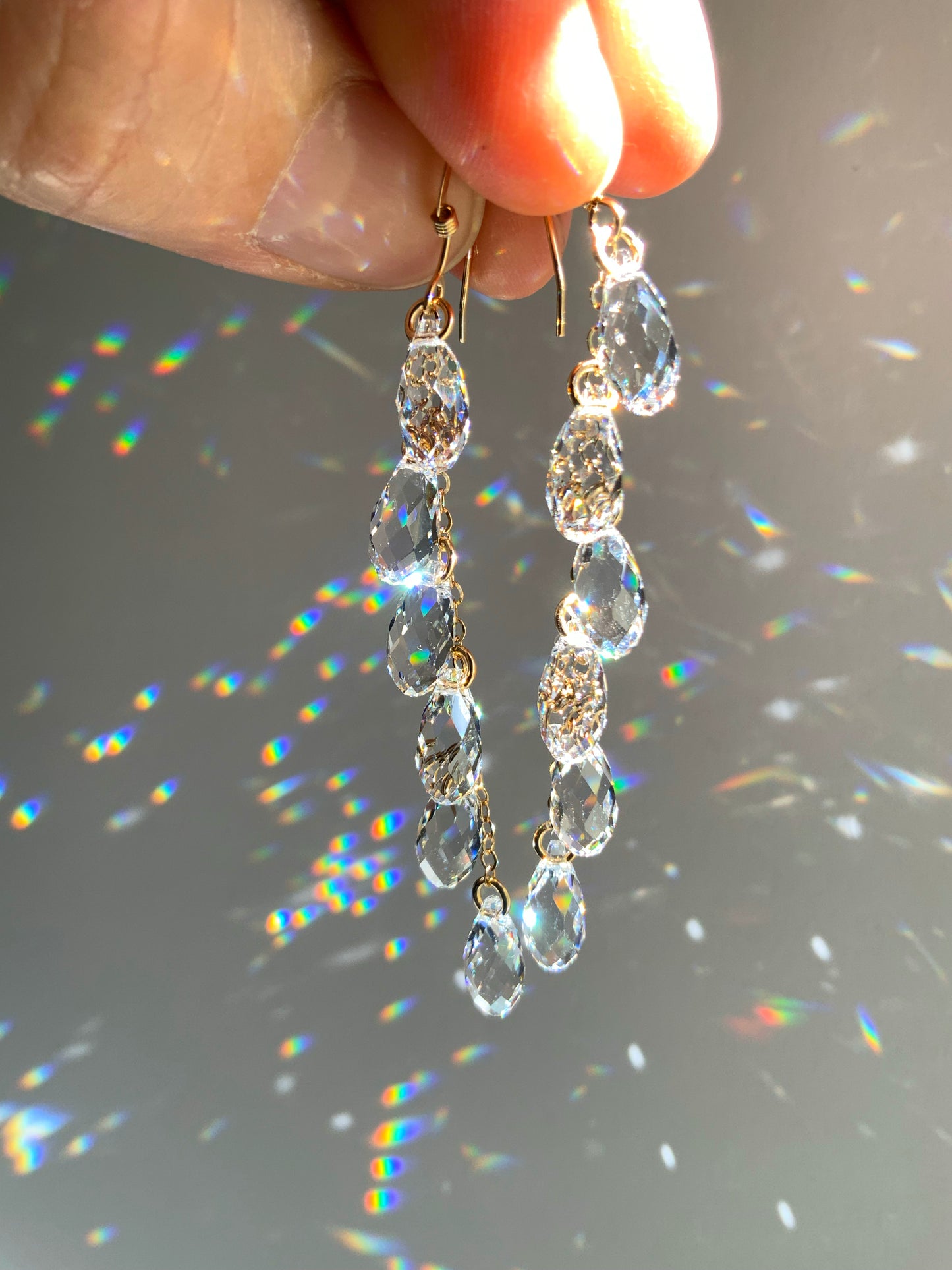 Crystal Clear Waterfall Earrings ~ *Luxe* Prism Jewelry, Sterling Silver or 14k Gold-Filled