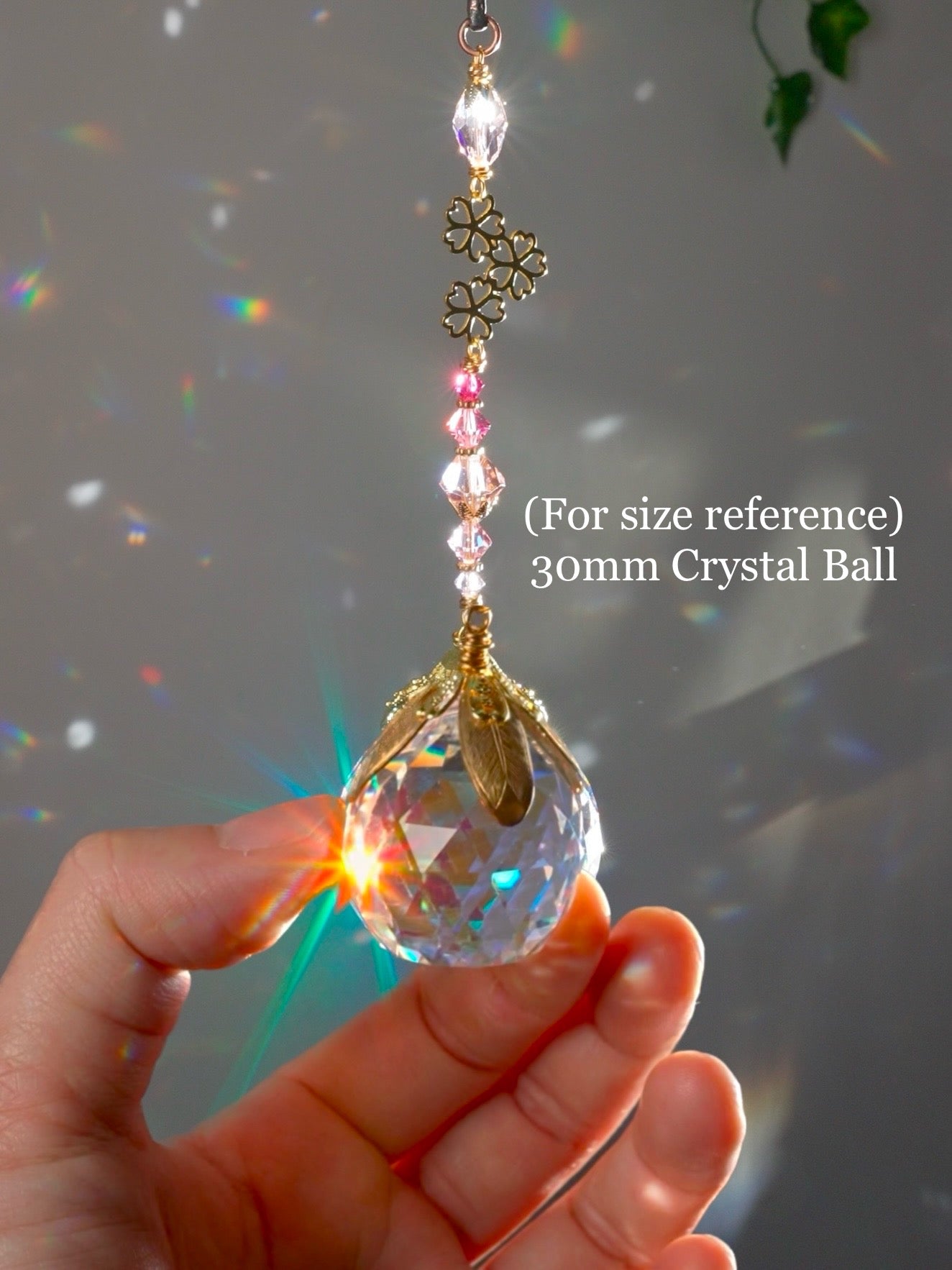 "Pond Life" ~ Dragonfly Lotus Lily Pad Crystal Ball Suncatcher, 18k Gold-Plated Window Charm, Waterlily July Birthflower