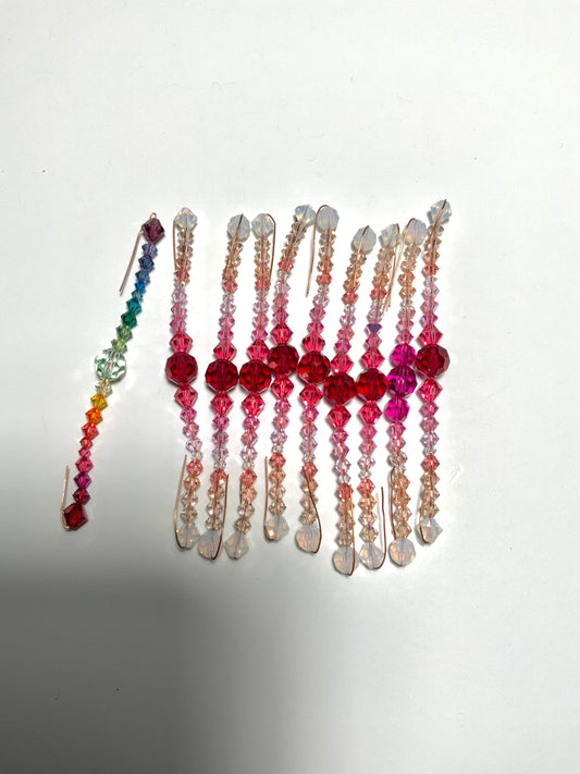 Surplus Swar*vski Destash— Pre-arranged Gradient strands, 21 Crystals each