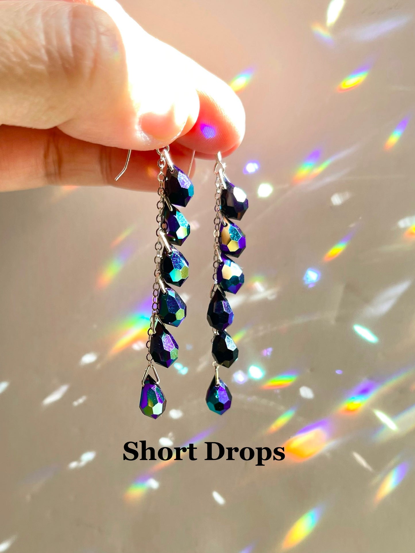 "Midnight Stardust" ~ *Luxe* Crystal Waterfall earrings, Sterling Silver or 14k Gold-Filled