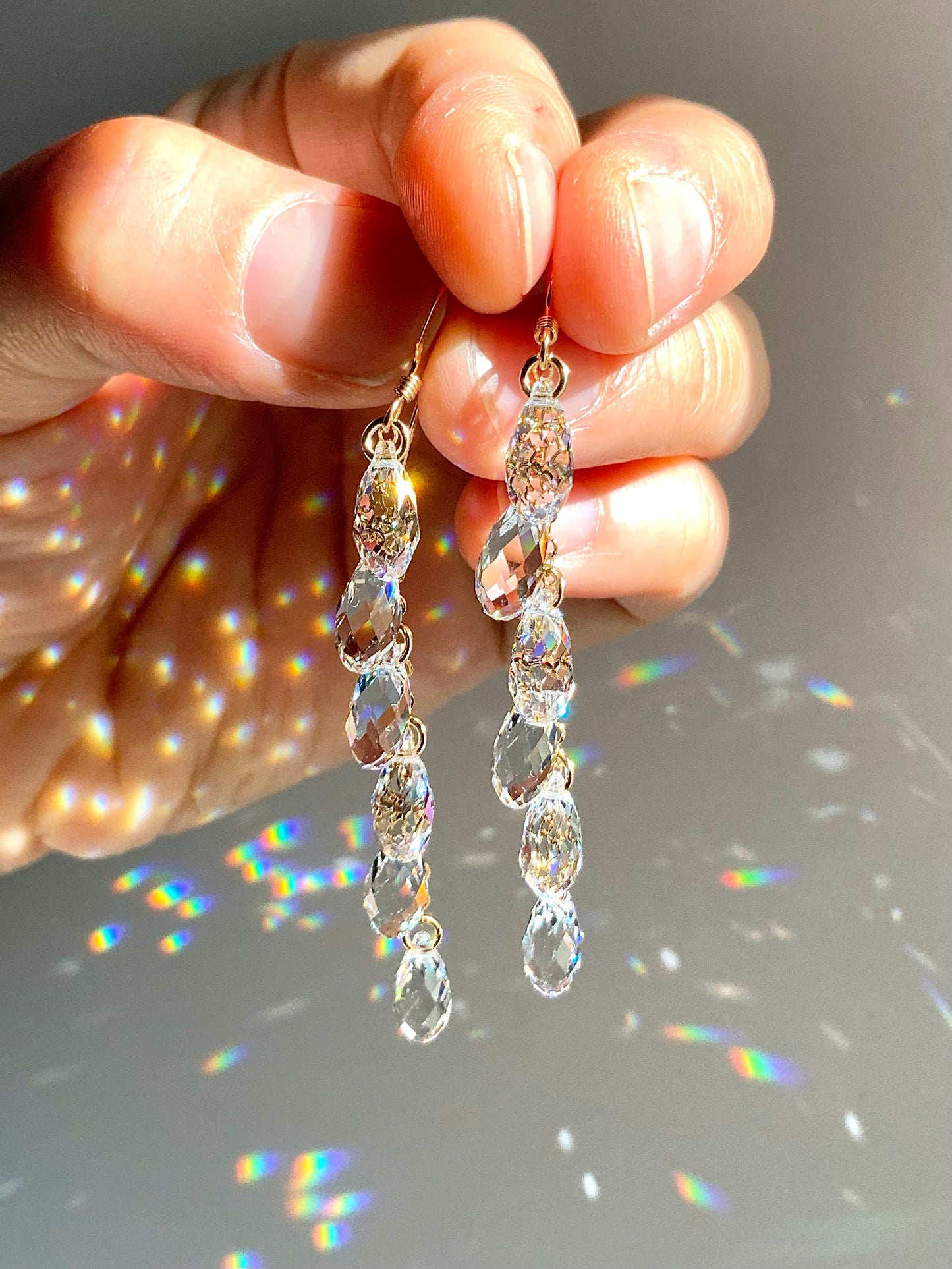 Crystal Clear Waterfall Earrings ~ *Luxe* Prism Jewelry, Sterling Silver or 14k Gold-Filled