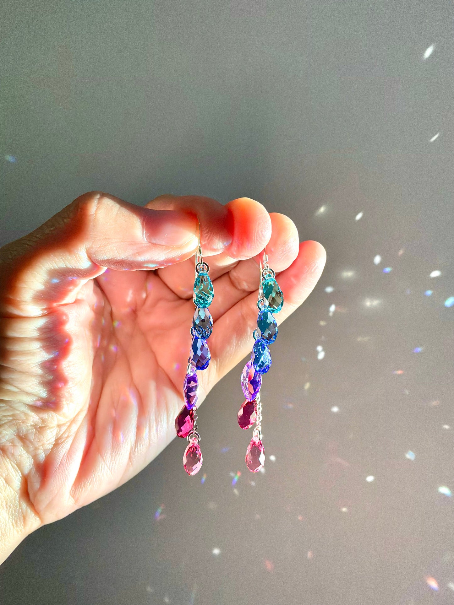 "Jubilee" ~ *Luxe* Ombré Crystal Waterfall earrings with The Perfect Purple, Sterling Silver or 14k Gold-Filled