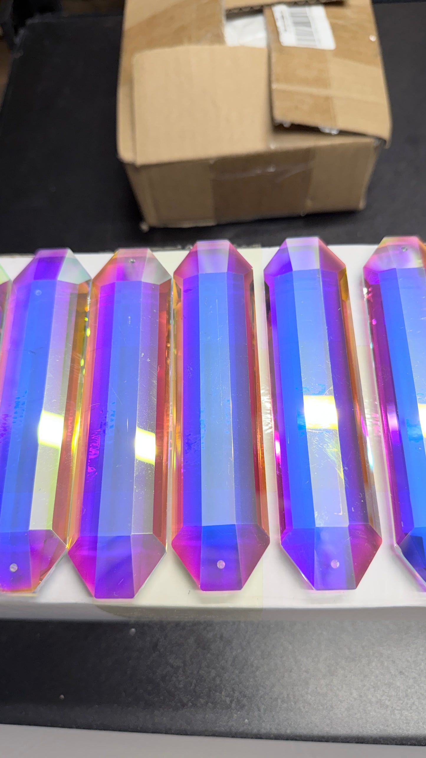 Flawed Destash— 10 pcs 5 inch Iridescent AB Bar Prisms