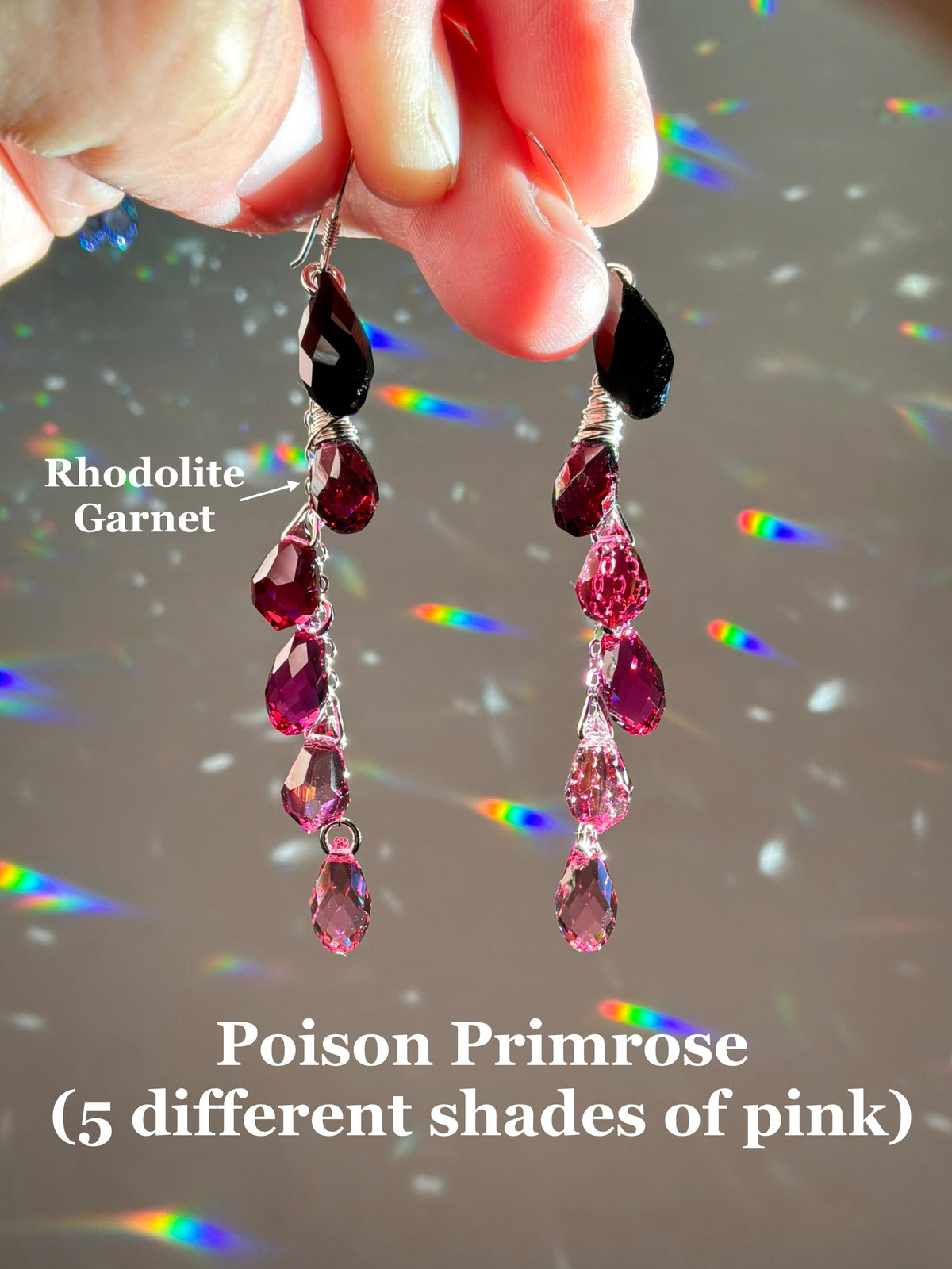 Ombré Black Series ~ *Luxe* Crystal Waterfall Earrings, Sterling Silver or 14k Gold-Filled, Purple Blue Teal Green Pink