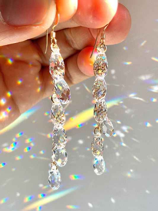 Crystal Clear Waterfall Earrings ~ *Luxe* Prism Jewelry, Sterling Silver or 14k Gold-Filled