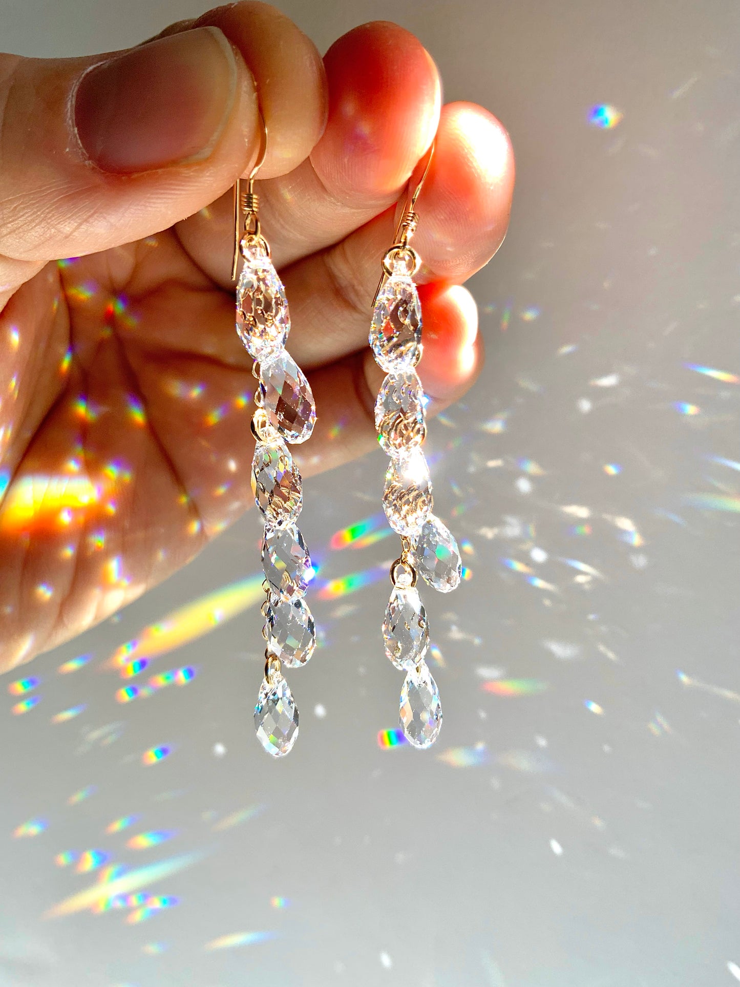 Crystal Clear Waterfall Earrings ~ *Luxe* Prism Jewelry, Sterling Silver or 14k Gold-Filled