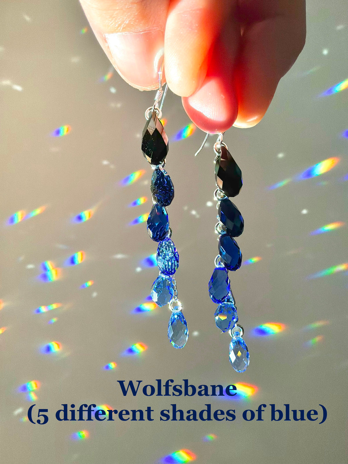 Ombré Black Series ~ *Luxe* Crystal Waterfall Earrings, Sterling Silver or 14k Gold-Filled, Purple Blue Teal Green Pink