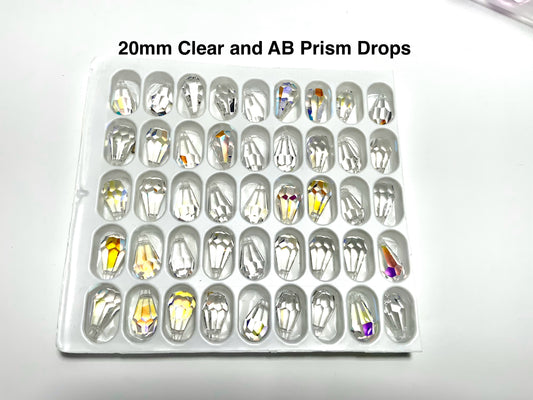 Flawed Destash— 20mm Teardrop prisms, 45 pcs.