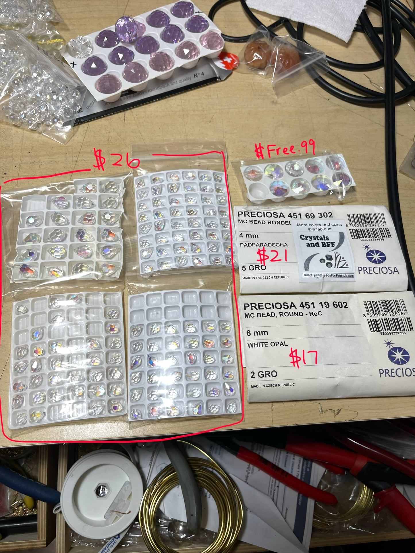 Overstock + Defectives Destash— Preciosa, Crystal briolettes, Swarovski balls