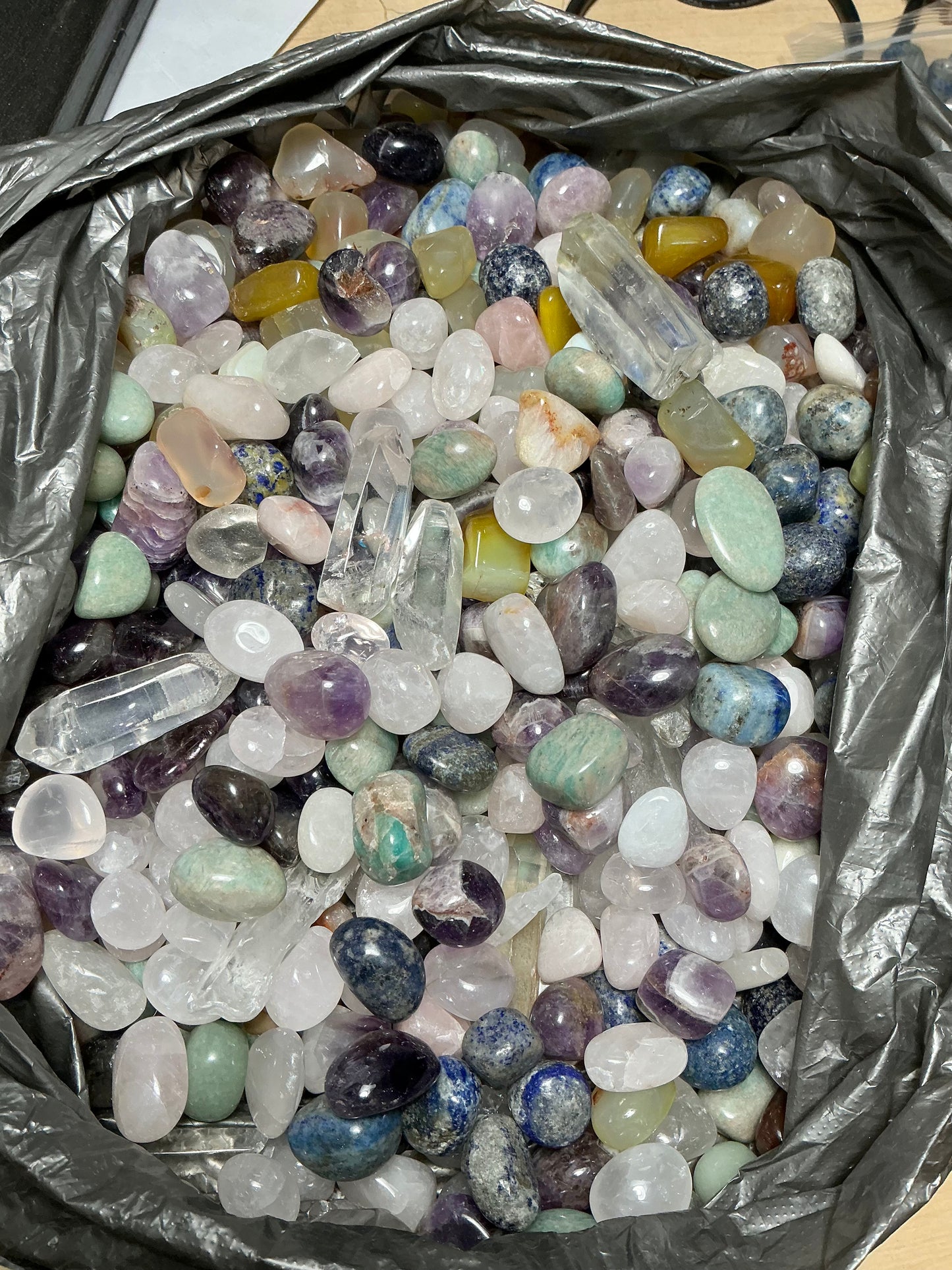 Destash— 12 lbs. of rocks, Lapis Lazuli, Amethyst, Amazonite, Rose Quartz, Clear Quartz, Yellow Agate