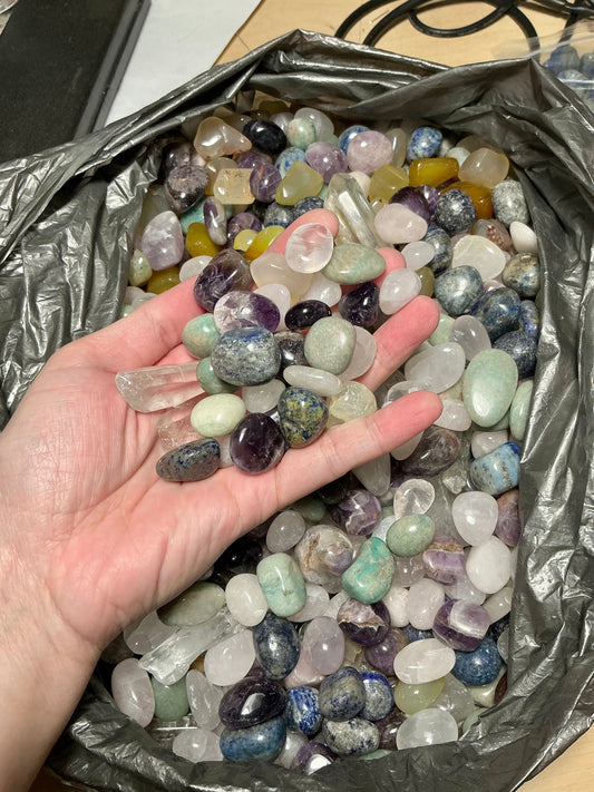 Destash— 12 lbs. of rocks, Lapis Lazuli, Amethyst, Amazonite, Rose Quartz, Clear Quartz, Yellow Agate