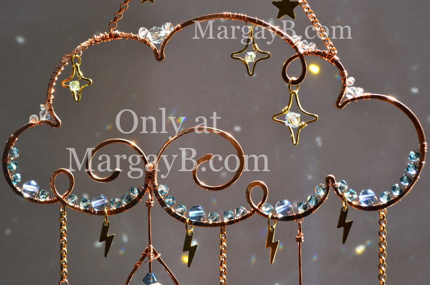 Suncatcher Kit Copper Star Moon and Glass Crystal BeadsPurchase