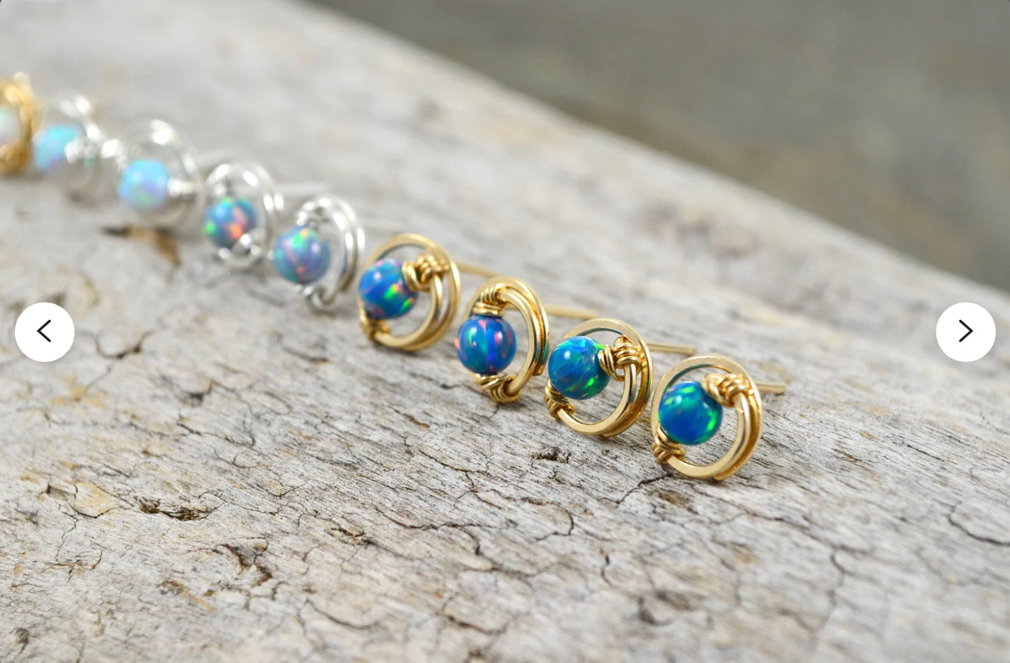 Opal Gemstone Stud earrings in Sterling Silver or 14k Gold Filled